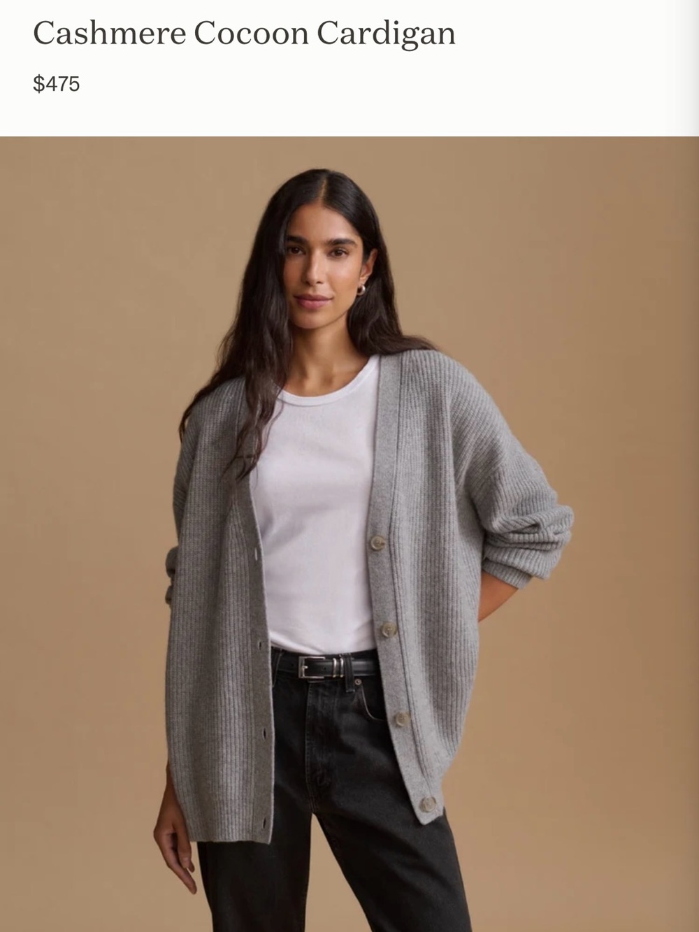 Jenni Kayne Grey Cashmere Cocoon Cardigan